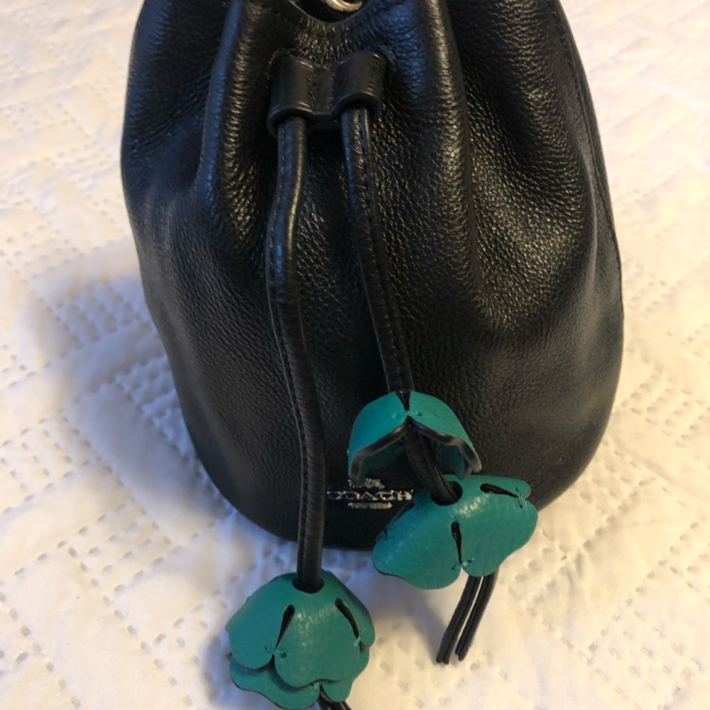 Coach Mini Drawstring Leather Pouch/Wristlet
